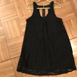 Black lace short dress